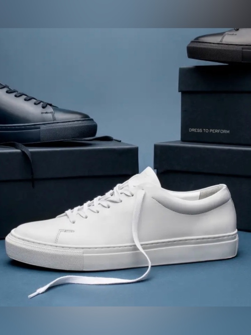 Wolf & Shepherd Men’s Leather Glider Sneaker Sz 8 White Quiet Luxury Minimalist
